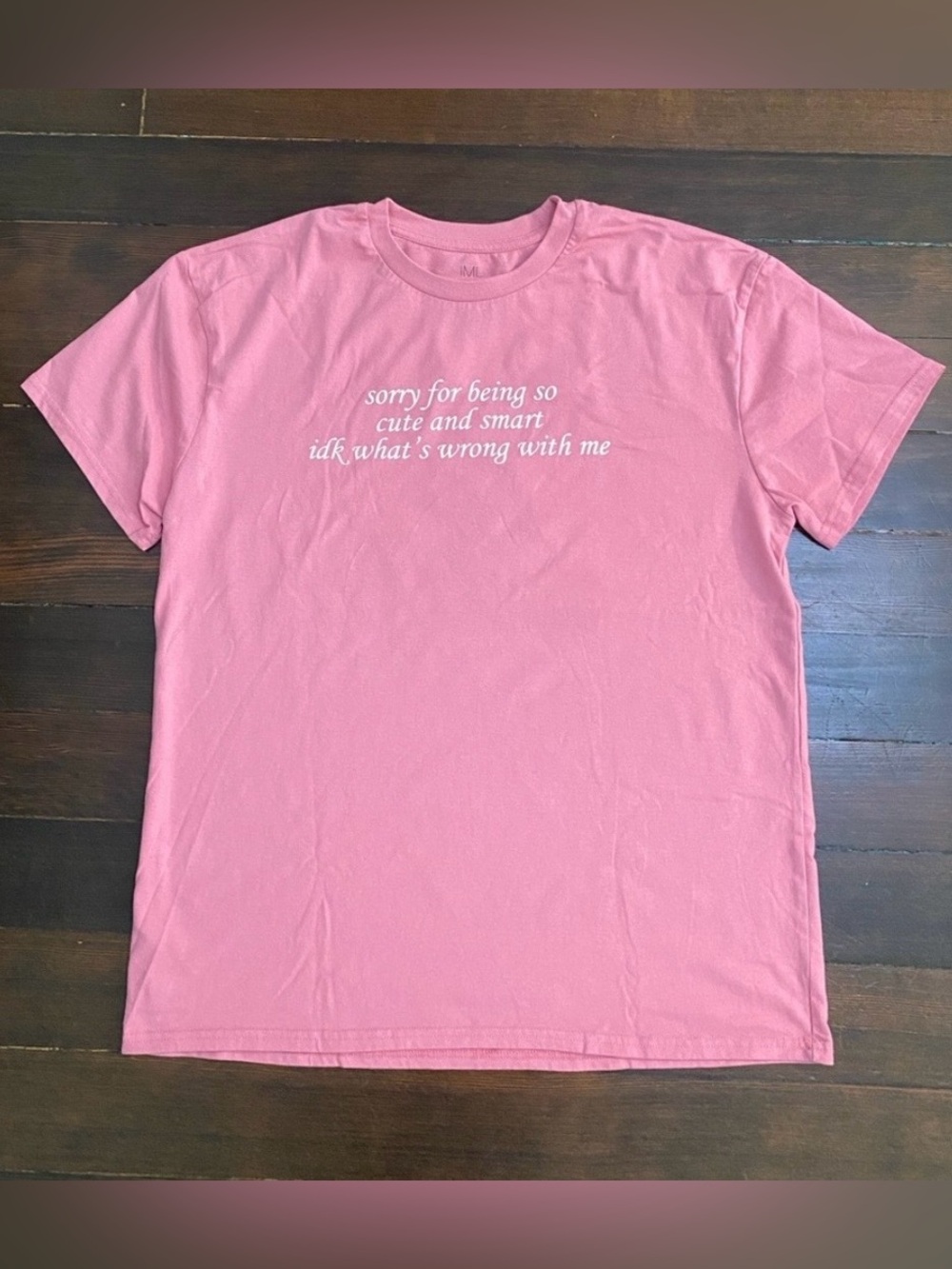 Isaac Morris, Pink Graphic Crewneck T-Shirt, Unisex, Large